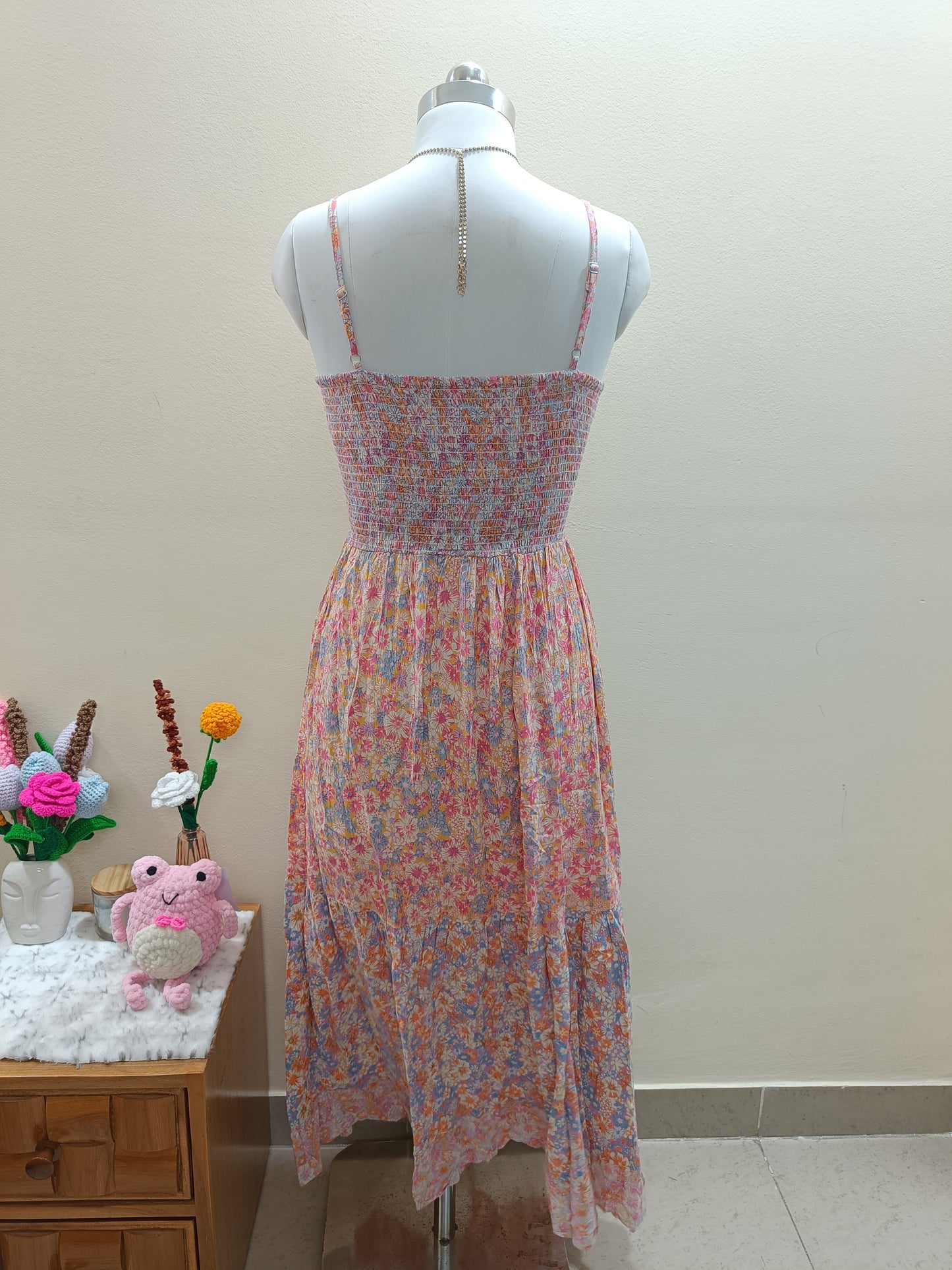 Floral Twist Front Maxi Dress